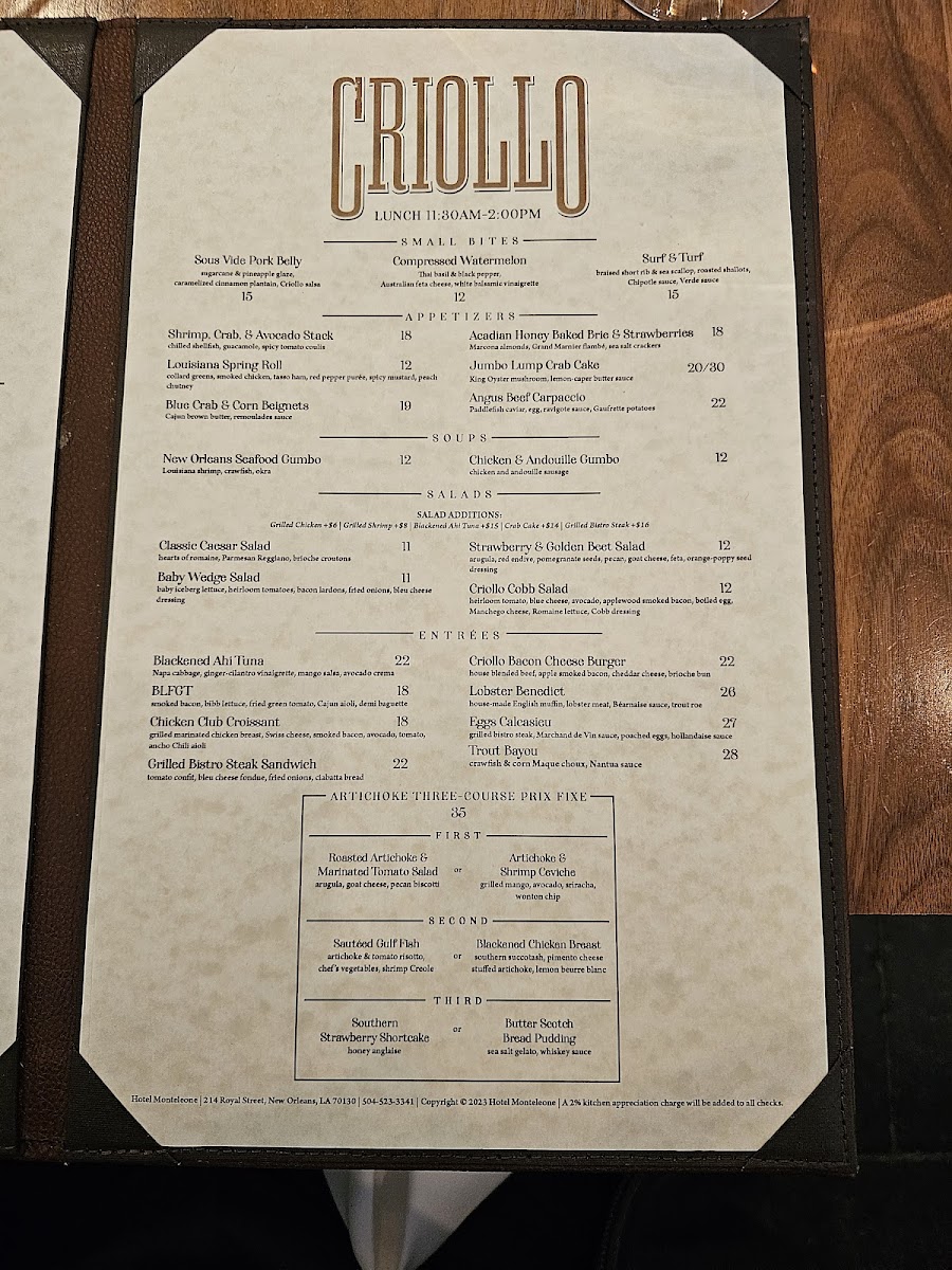 Criollo Restaurant Menu - Image 5